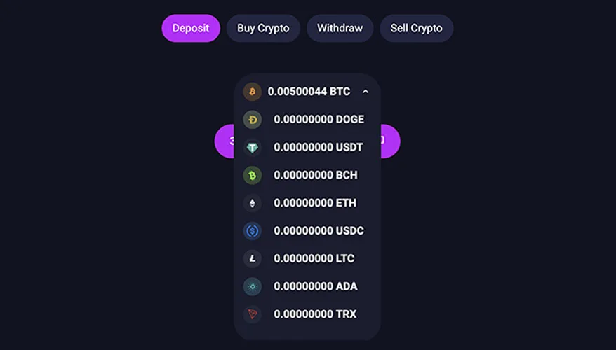 Metaspins wallet interface captured for the real-money rakeback review